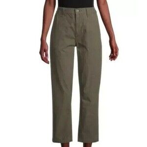 Joe's Fatigue High Rise Straight Crop Army Green Pants Ripstop Utility Women 29